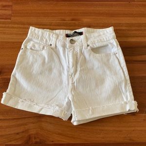 BDG High Waisted White Jean Shorts